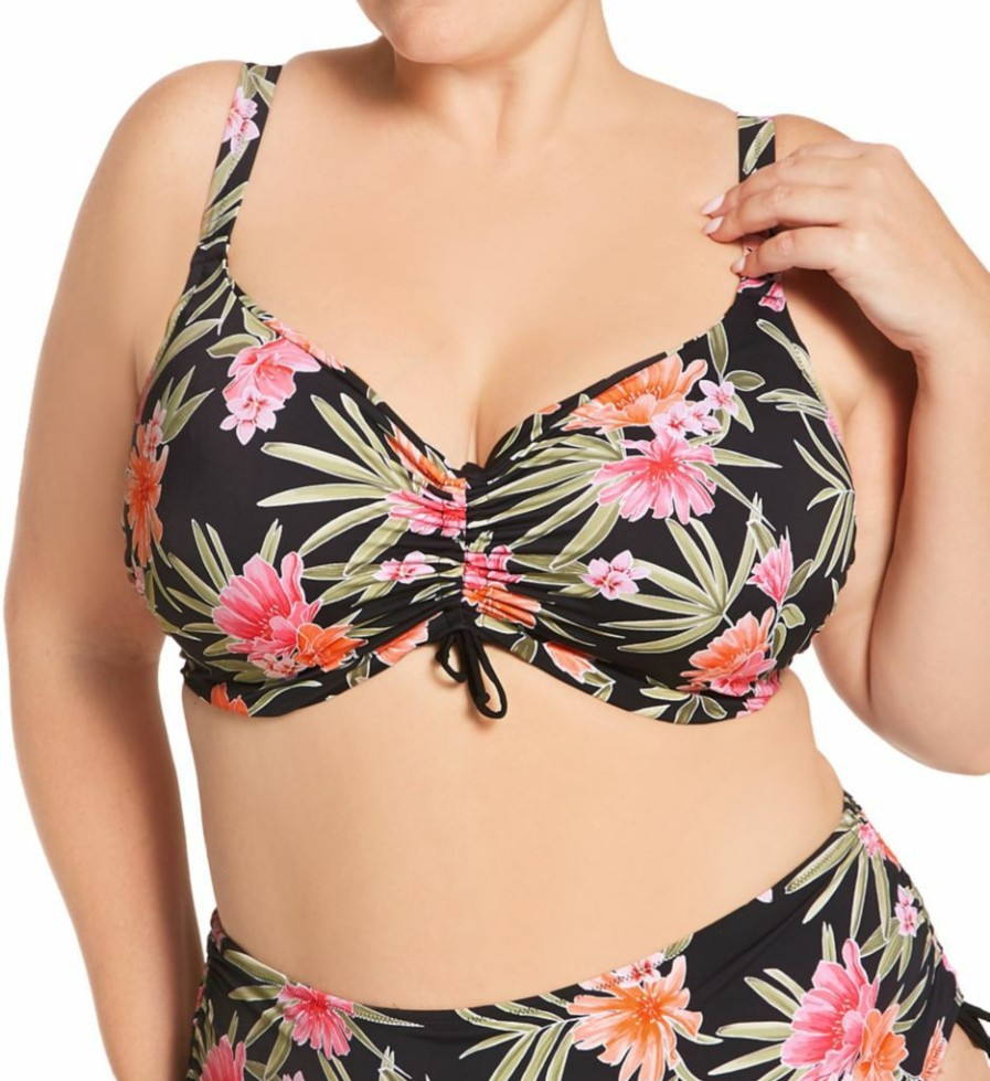 * Excellent Elomi Dark Tropics Underwire Crop Swim Top Es0106 | Swimwear