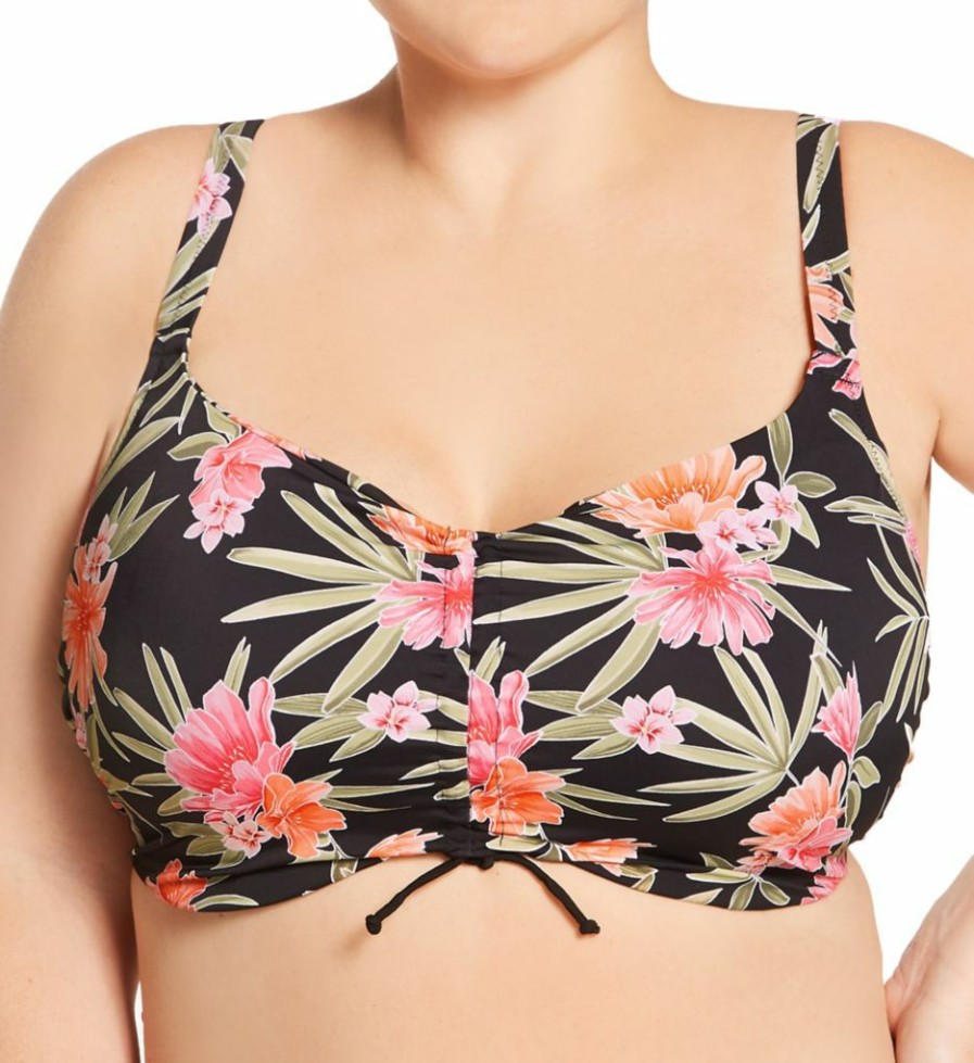 * Excellent Elomi Dark Tropics Underwire Crop Swim Top Es0106 | Swimwear