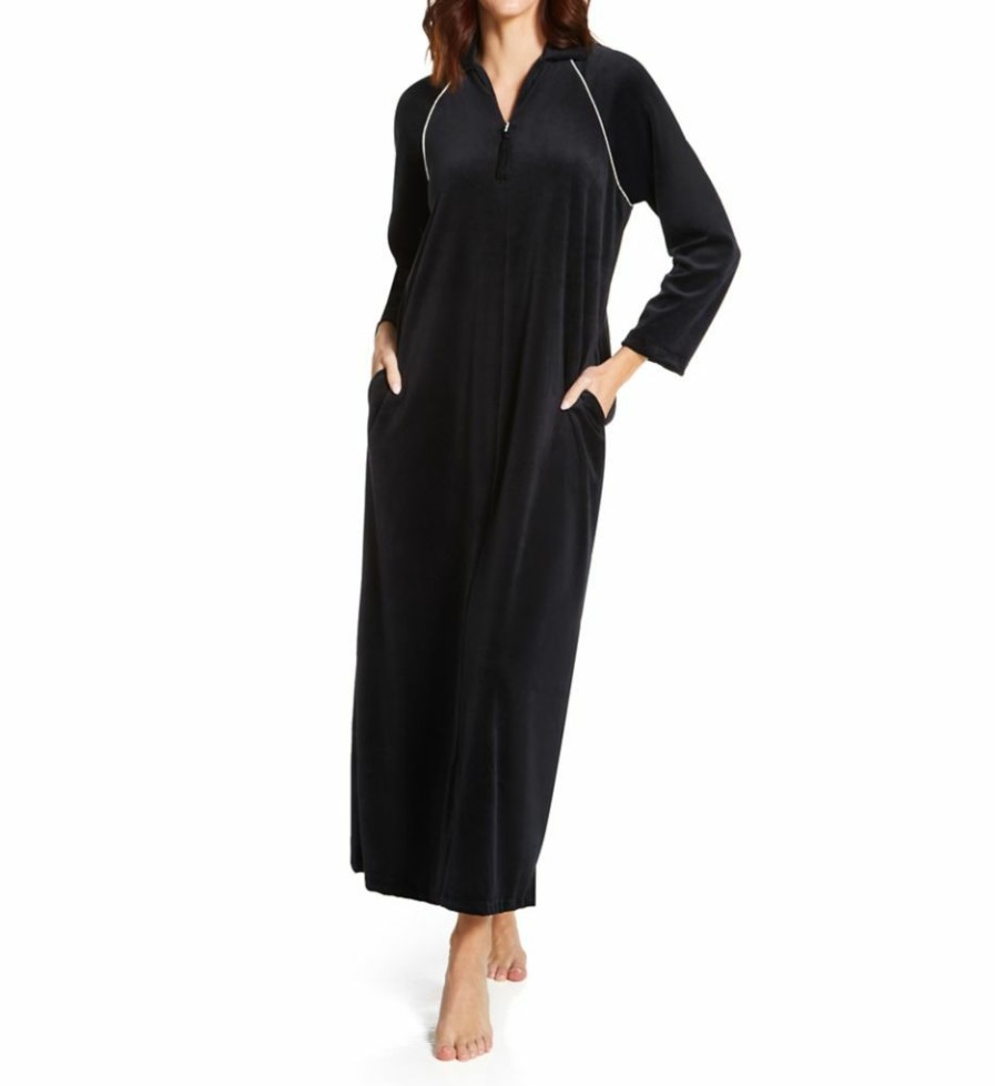 * Closeout Sale Amanda Rich Velour Zip Front Robe 607-37 | Sleepwear