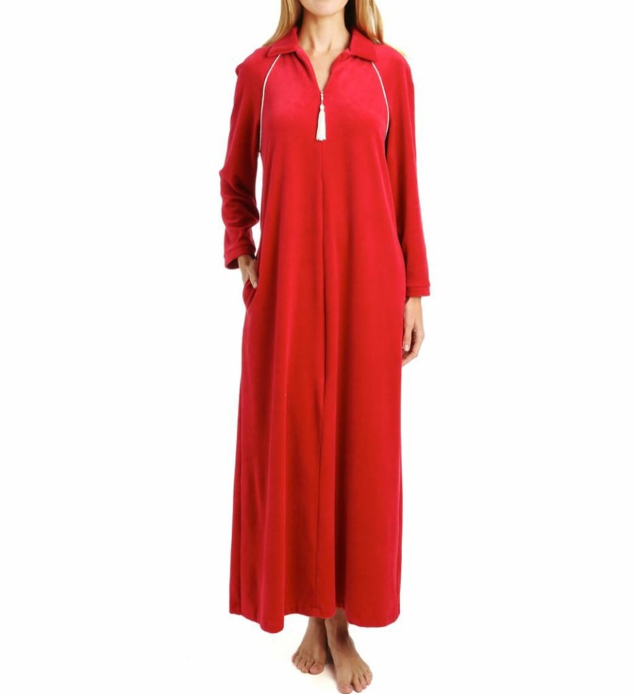 * Closeout Sale Amanda Rich Velour Zip Front Robe 607-37 | Sleepwear