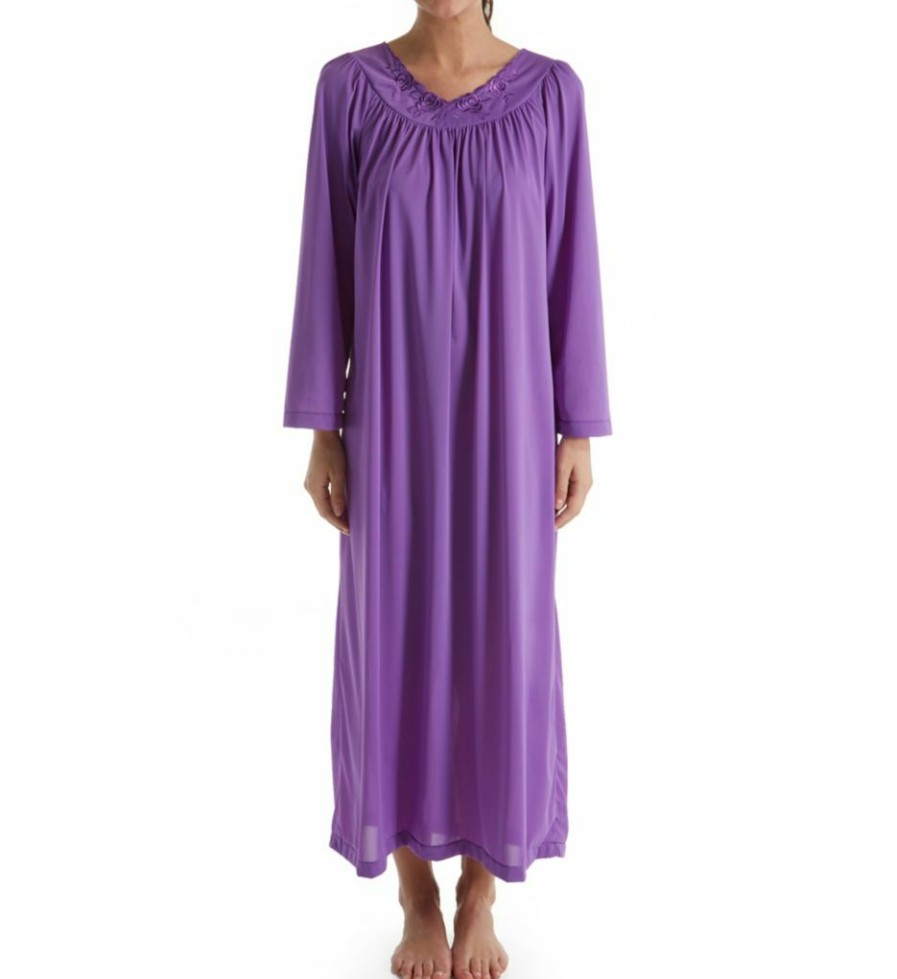 * Closeout Sale Shadowline Petals 53 Inch Long Sleeve Gown 33280 | Sleepwear