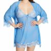 * Excellent Shirley Of Hollywood Plus Size Eyelash Lace 3-Piece Peignoir Set X31412 | Sleepwear