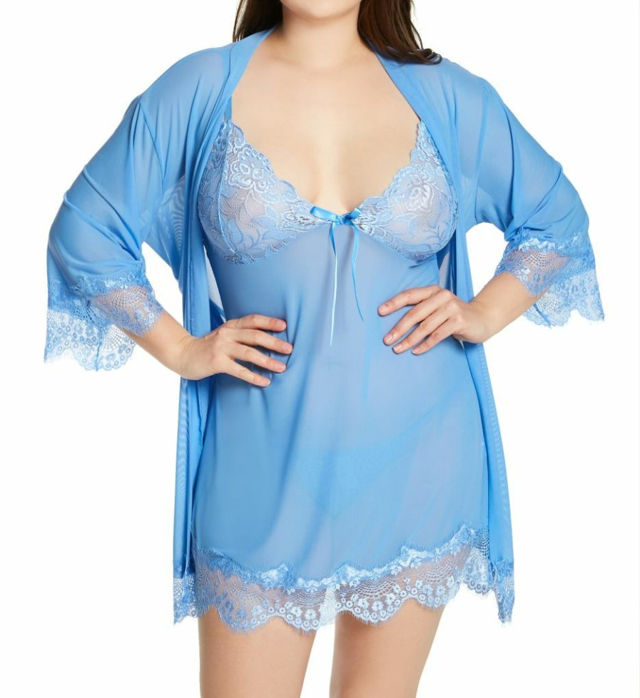 * Excellent Shirley Of Hollywood Plus Size Eyelash Lace 3-Piece Peignoir Set X31412 | Sleepwear