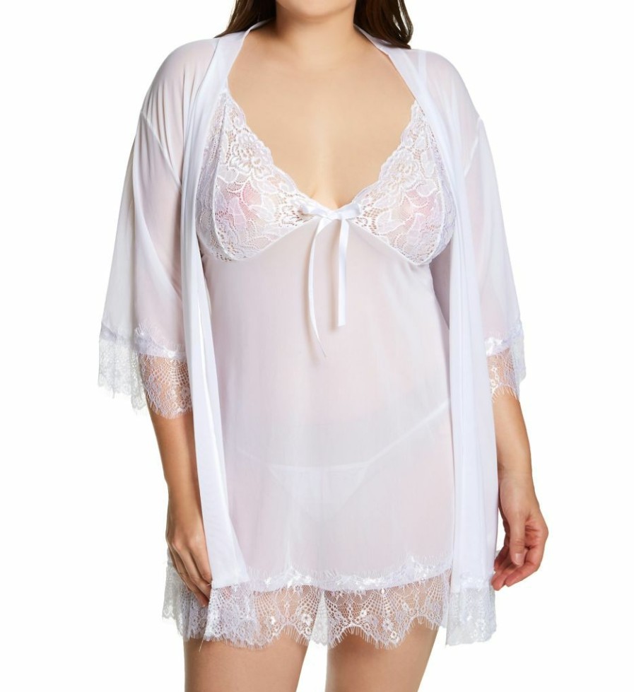 * Excellent Shirley Of Hollywood Plus Size Eyelash Lace 3-Piece Peignoir Set X31412 | Sleepwear