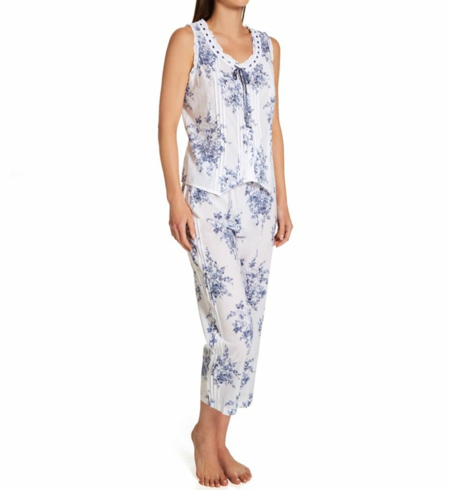 * Special La Cera 100% Cotton Woven Sleeveless Printed Pajama Set 1487-2 | Sleepwear