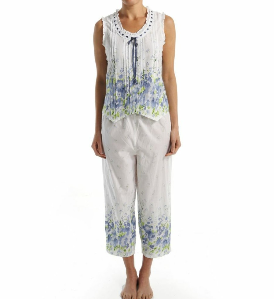 * Special La Cera 100% Cotton Woven Sleeveless Printed Pajama Set 1487-2 | Sleepwear