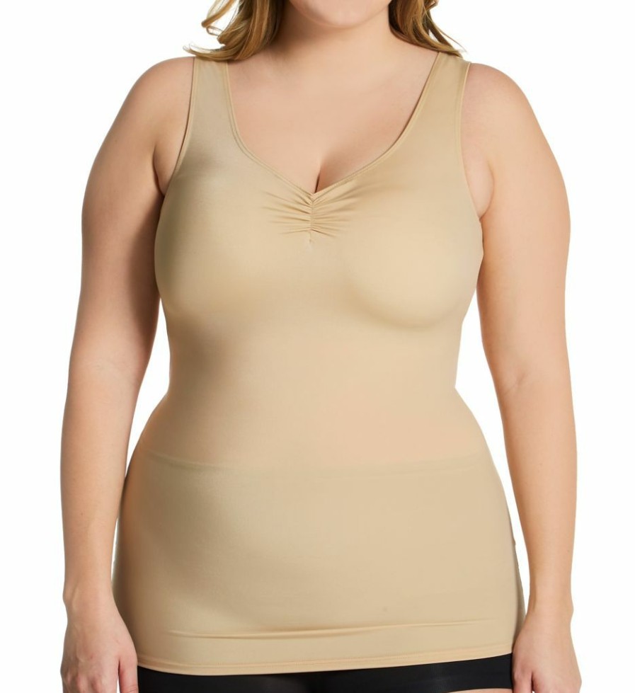 * Online Discount Instantfigure Curvy Hi-Back Shirred Front Tank Top T40011X | Shapewear