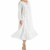 * Exclusive La Cera 100% Cotton Woven Embroidery Long Sleeve Gown 1283R | Sleepwear