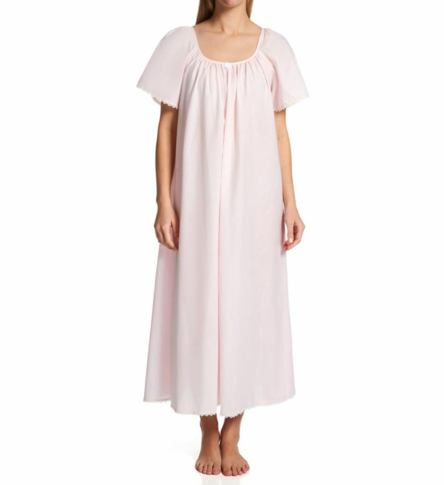 * Flash Sale Amanda Rich Short Sleeve Long Gown With Eyelet Trim 145-80 | Sleepwear