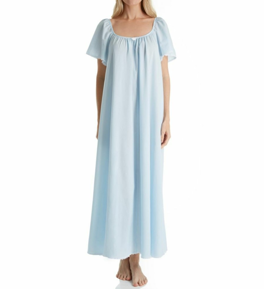 * Flash Sale Amanda Rich Short Sleeve Long Gown With Eyelet Trim 145-80 | Sleepwear