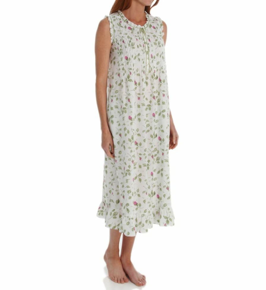 * New La Cera 100% Cotton Woven Sleeveless Nightgown 1277G | Sleepwear