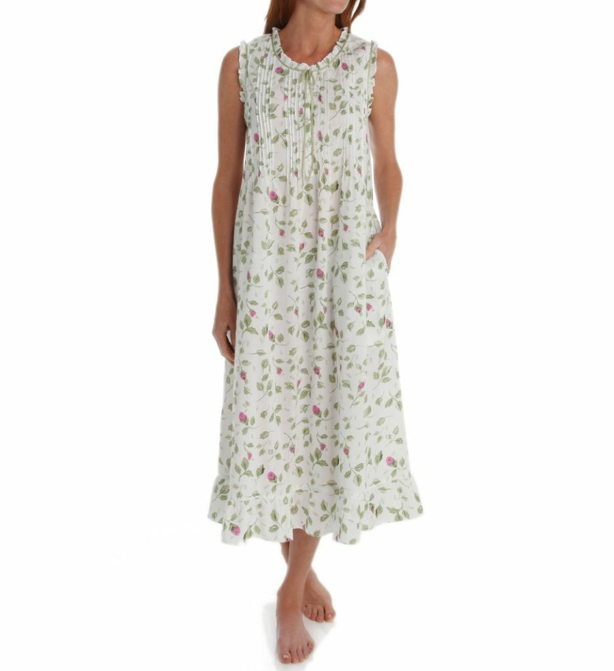 * New La Cera 100% Cotton Woven Sleeveless Nightgown 1277G | Sleepwear