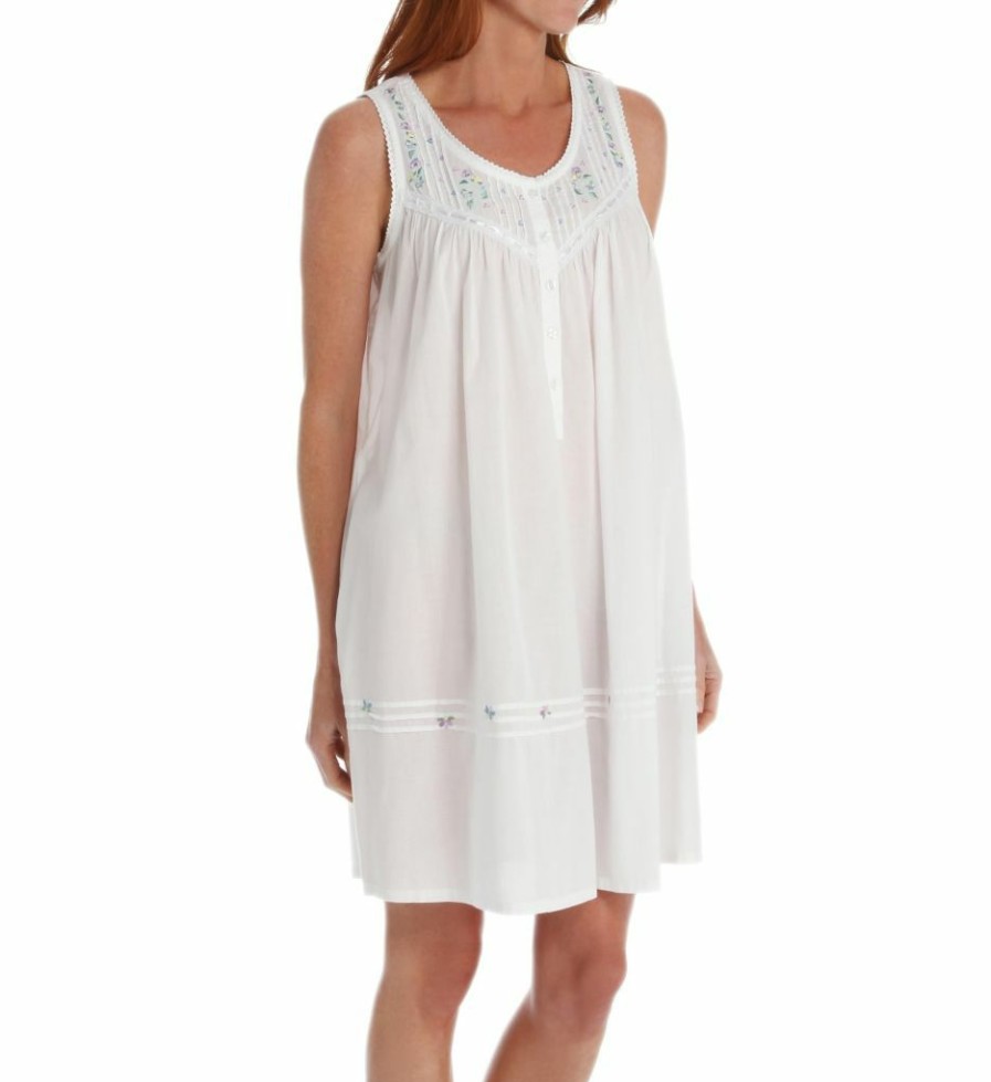 * Best Sale La Cera 100% Cotton Woven Embroidered Short Gown 1163C | Sleepwear