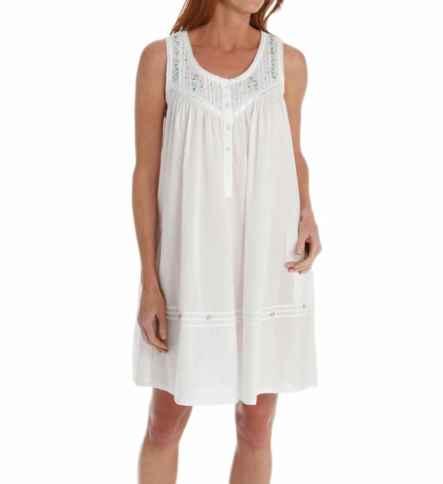 * Best Sale La Cera 100% Cotton Woven Embroidered Short Gown 1163C | Sleepwear