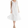 * Excellent La Cera 100% Cotton Woven Sleeveless Nightgown 1283G | Sleepwear