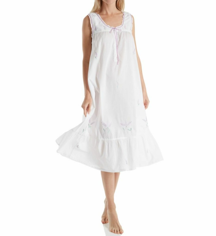 * Excellent La Cera 100% Cotton Woven Sleeveless Nightgown 1283G | Sleepwear