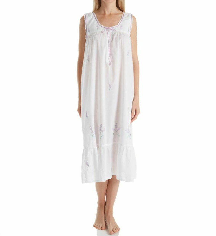 * Excellent La Cera 100% Cotton Woven Sleeveless Nightgown 1283G | Sleepwear