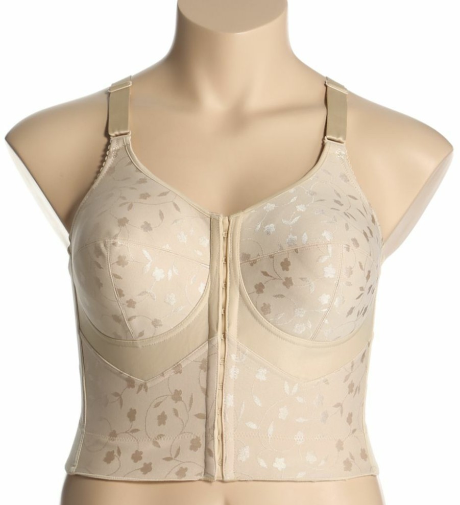 * Shop New Elila Jacquard Wireless Soft-Cup Front Hook Longline Bra 5415 | Bras