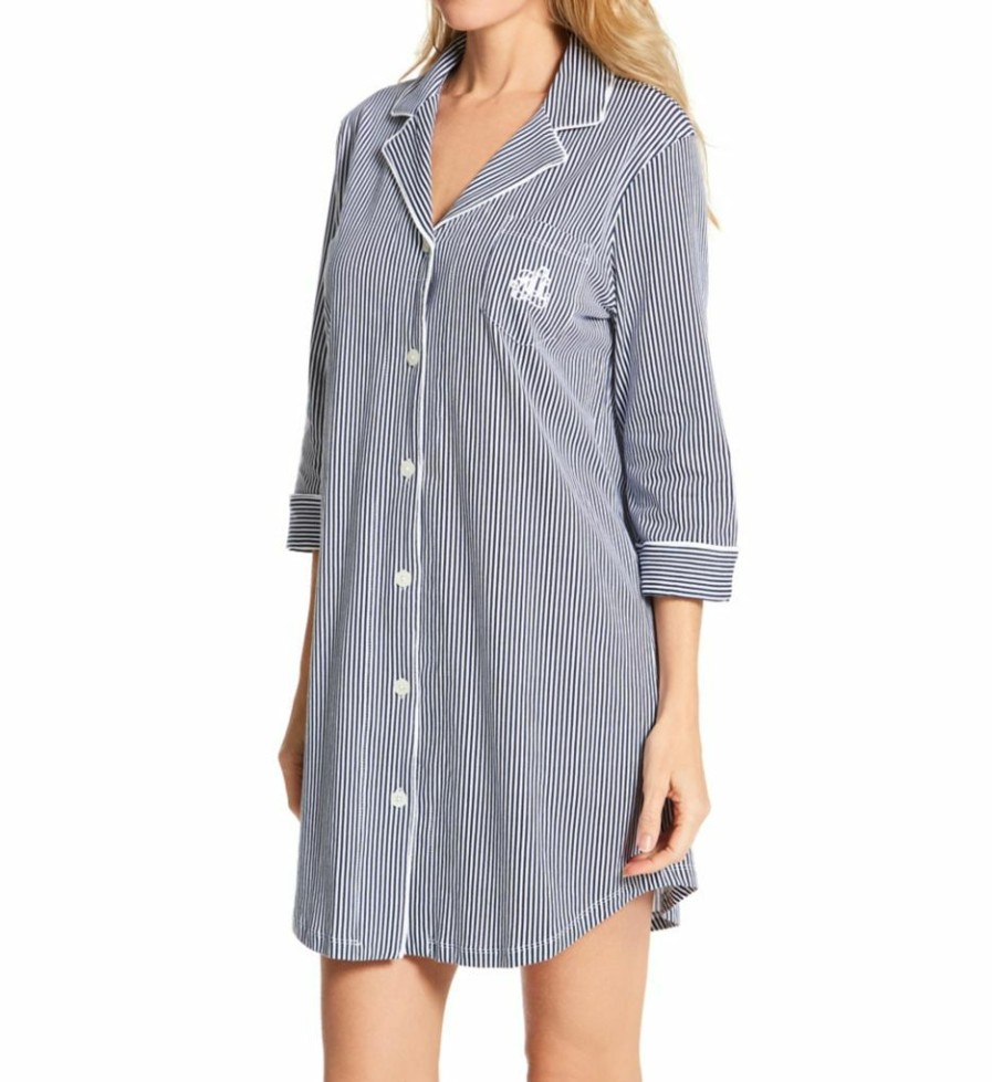 * Wholesale Lauren Ralph Lauren Sleepwear Heritage Knits 3/4 Sleeve Classic Sleepshirt 813702 | Sleepwear